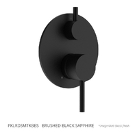 Park Rotary Diverter Wall Mixer Brushed Black Sapphire Trim Kit