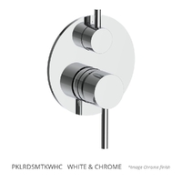 Park Rotary Diverter Wall Mixer White &amp; Chrome Trim Kit