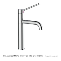Park Care Sink Mixer - Pillar Style - 4 Star Matt White Chrome (Lf)