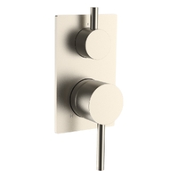 Park Rotary Diverter Wall Mixer - Solid Rectangular Plate Brushed Nickel