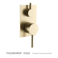 Park Rotary Diverter Wall Mixer - Solid Rectangular Plate Gold
