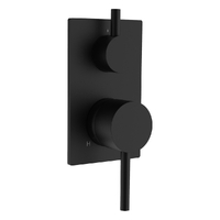 Park Rotary Diverter Wall Mixer - Solid Rectangular Plate Matt Black