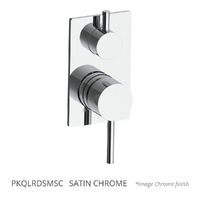 Park Rotary Diverter Wall Mixer - Solid Rectangular Plate Satin Chrome