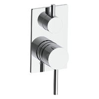 Park Rotary Diverter Wall Mixer - Solid Rectangular Plate Chrome Trim Kit