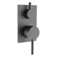 Park Rotary Diverter Wall Mixer - Solid Rectangular Plate Gunmetal Trim Kit
