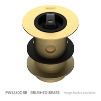 32 X 80 Basin Waste With Overflow &amp; Rubber Stopper Brushed Brass