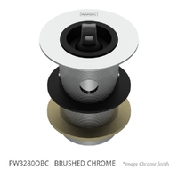 32 X 80 Basin Waste With Overflow &amp; Rubber Stopper Brushed Chrome