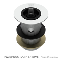 32 X 80 Basin Waste With Overflow &amp; Rubber Stopper Satin Chrome