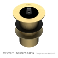 32 X 80 Basin Waste &amp; Rubber Stopper Polished Brass