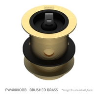 40 X 80 Bath Or Basin Waste With Overflow &amp; Rubber Stopper Brushed Brass