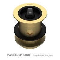 40 X 80 Bath Or Basin Waste With Overflow &amp; Rubber Stopper Gold
