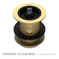 40 X 80 Bath Or Basin Waste With Overflow &amp; Rubber Stopper Polished Brass