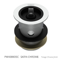 40 X 80 Bath Or Basin Waste With Overflow &amp; Rubber Stopper Satin Chrome