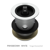 40 X 80 Bath Or Basin Waste With Overflow &amp; Rubber Stopper  White
