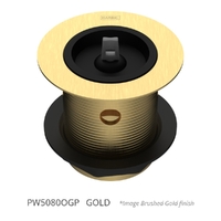 50 X 80 Bath Or Sink Waste With Overflow &amp; Rubber Stopper Gold