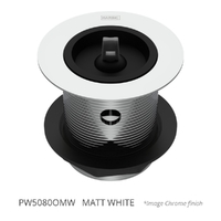 50 X 80 Bath Or Sink Waste With Overflow &amp; Rubber Stopper Matt White