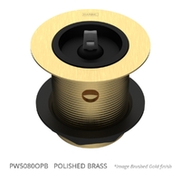 50 X 80 Bath Or Sink Waste With Overflow &amp; Rubber Stopper Polished Brass