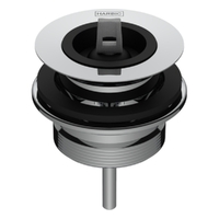 2 Part Tapered Basin Waste With 32Mm Top, 40Mm Bsp Base, &amp; Rubber Stopper Chrome