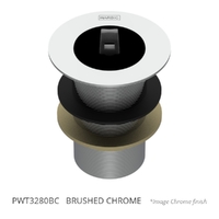 32 X 80 Tapered Basin Waste &amp; Rubber Stopper Brushed Chrome
