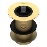 32 X 80 Tapered Basin Waste With Overflow &amp; Rubber Stopper Brushed Gold