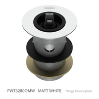 32 X 80 Tapered Basin Waste With Overflow &amp; Rubber Stopper Matt White