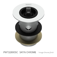 32 X 80 Tapered Basin Waste With Overflow &amp; Rubber Stopper Satin Chrome