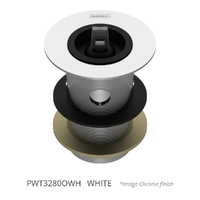 32 X 80 Tapered Basin Waste With Overflow &amp; Rubber Stopper  White