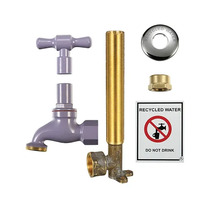 Hose Tap Recycled Water Kit With Elbow Lilac 18mm