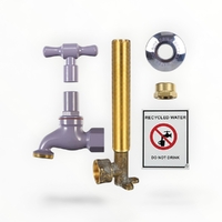 Hose Tap Recycled Water Kit With Elbow Lilac 18MM X 220 LF