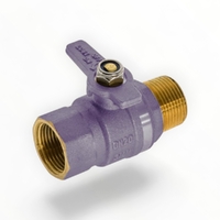 Dual Approved Ball Valve Brass Handle MI X FI Lilac 20mm