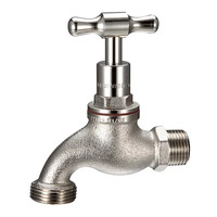 15mm 1/2" Male Hose Tap Cock Bib Tee Head Nickle Plated
