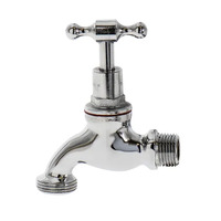 15mm 1/2" Male Hose Tap Cock Bib Tee Head Chrome Plated