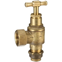 Meter Stop Right Angle T Handle Compression 20mm Lead Free