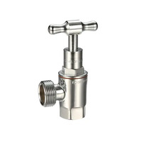 Washing Machine Stop T Head Chrome Plated 15mm