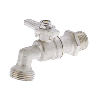 Hose Tap Quarter Turn Nickel Plated MI 15mm