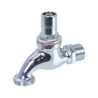 Hose Tap Vandal Proof Chrome Plated Flat MI 15mm