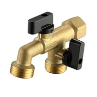 Dual Outlet Garden Tap Brass 15FI X 20MI