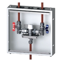 Thermostatic Mixing Valve Plumbed In Stainless Steel Recessed Box Lead Free AVG 15 mm (1/2")