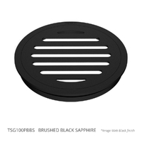 100Mm Floor Waste Round Top Brushed Black Sapphire