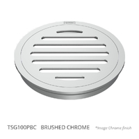 100Mm Floor Waste Round Top Brushed Chrome