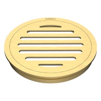 100Mm Floor Waste Round Top Brushed Gold