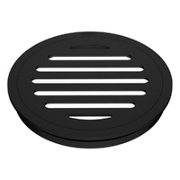 100Mm Floor Waste Round Top Matt Black