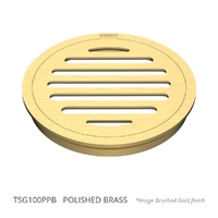 100Mm Floor Waste Round Top Polished Brass