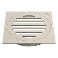 100Mm Floor Waste Square Top Brushed Nickel