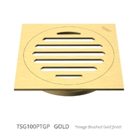 100Mm Floor Waste Square Top Gold