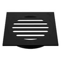 100Mm Floor Waste Square Top Matt Black