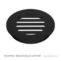80Mm Floor Waste Round Top Brushed Black Sapphire