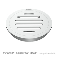 80Mm Floor Waste Round Top Brushed Chrome