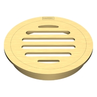 80Mm Floor Waste Round Top Brushed Gold
