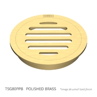 80Mm Floor Waste Round Top Polished Brass